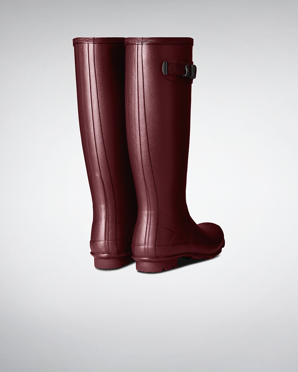 Womens Tall Rain Boots - Hunter Norris Field Neoprene Lined (91XGATYLR) - Purple Red
